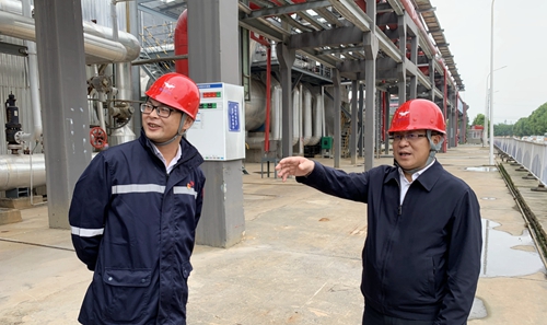 王大真到松滋肥業(yè)、楚星公司和宜化新材料現(xiàn)場(chǎng)辦公